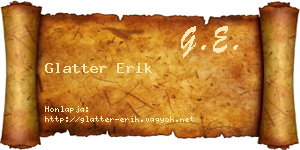 Glatter Erik névjegykártya